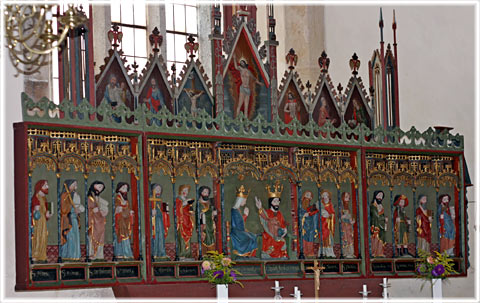 Gotland, Altartavlan i Lau kyrka - foto: Bernt Enderborg